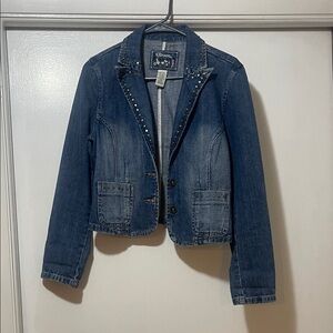 Star Women's Studded Blue Jean Jacket size medium